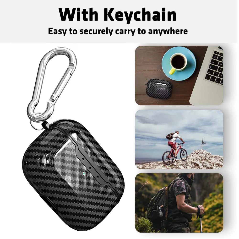 Противоударный футляр для наушников AirPods Pro Чехол из углеродного волокна