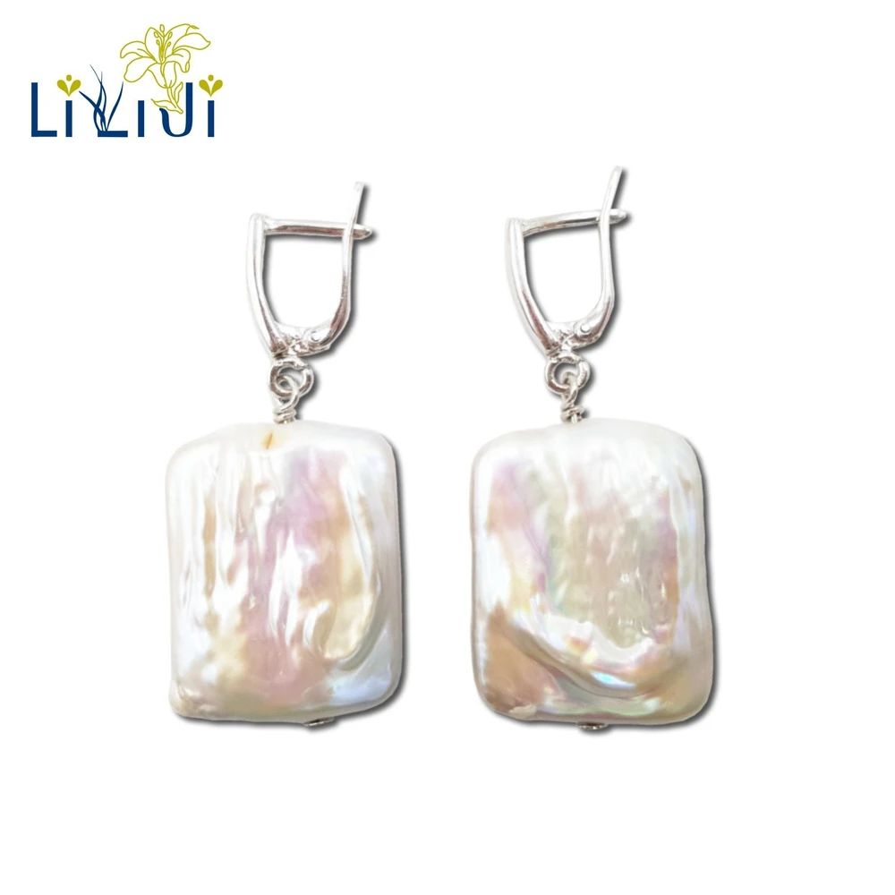 Lii Ji уникальные большие квадратные серьги подвески из серебра с искусственным