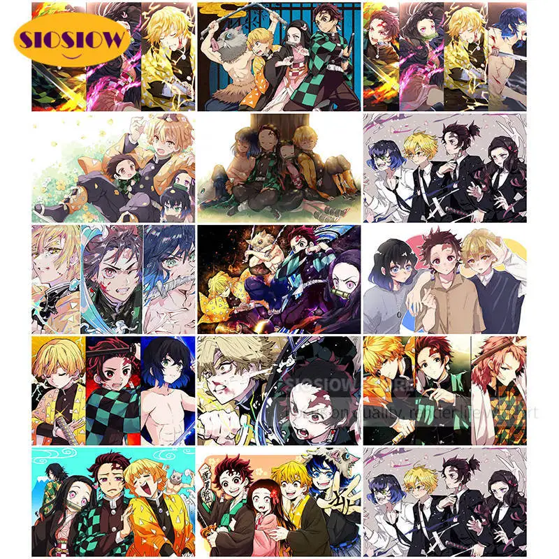 Картина со стразами демон убийца Kimetsu без Yaiba камни в форме ромба дрель японский