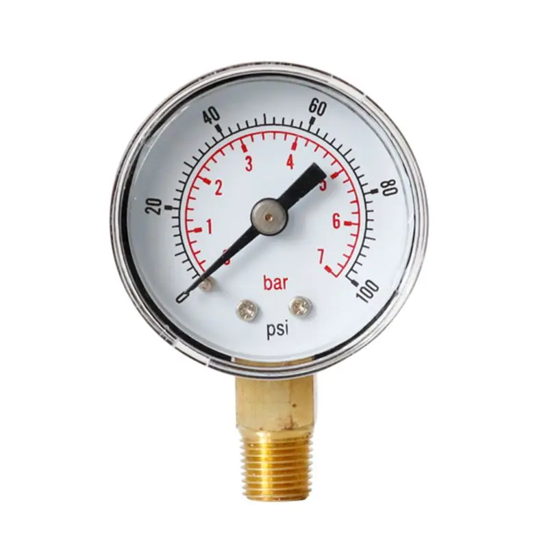 Манометр 40 мм циферблат 1/8 дюйма BSPT Vertical 15 30 60.100 160 200 300 PSI & Bar | Инструменты