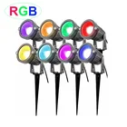 Новый стиль RGB 3 Вт 5 Вт COB садовый светильник для газона 220 В 110 в 12 В уличный светодиодный светильник с шипами дорожка пейзаж водонепроницаемые точечные лампы