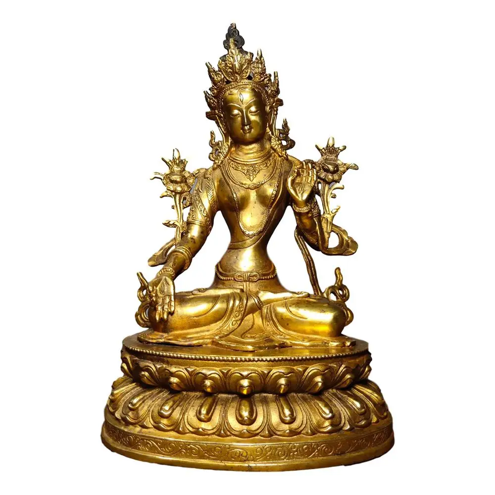 

LaoJunLu семиглазый тара тибетский Будда Белая Тара Будда 33 см высокая имитация античной бронзы шедевр коллекция