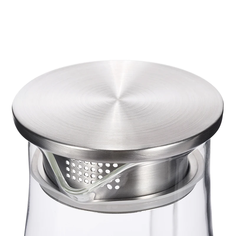 

Cold Water Kettle Teapot Glass Pitcher Jug Water Juice Tea Carafe Large Bottle With Stainless Steel Lid Kitchen Accessories