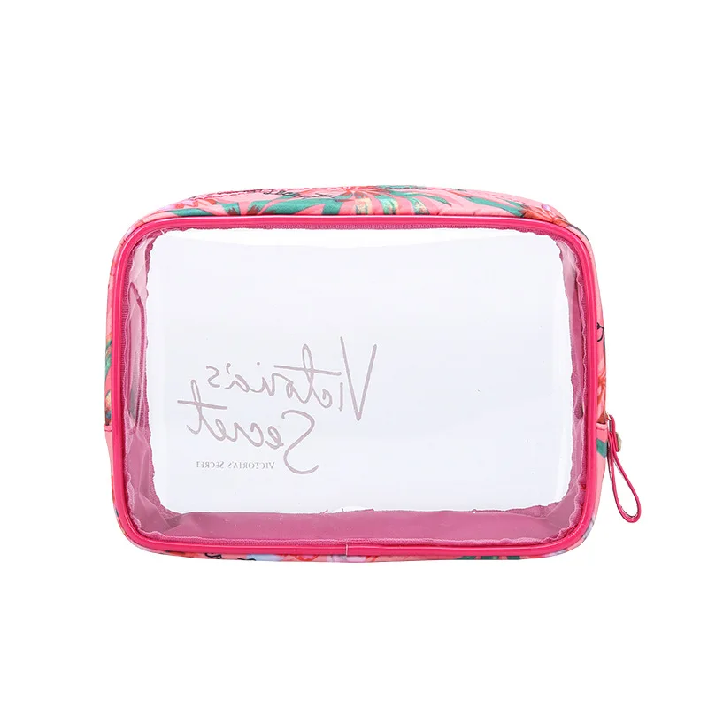 

Fashion Lady Cosmetics Suit Bag Waterproof Cosmetic Bag Transparent PVC Women Soft Floral Letter Versatile Noenname_Null Zipper