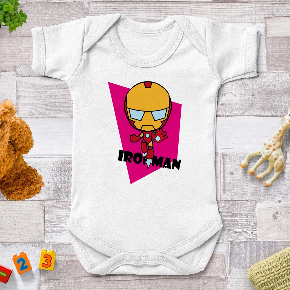 Deadpool Baby Rompers Marvel Superhero Printed Newborn Clothes Summer Short Sleeve Girls Boys Jumpsuit Kids Tops | Детская одежда и