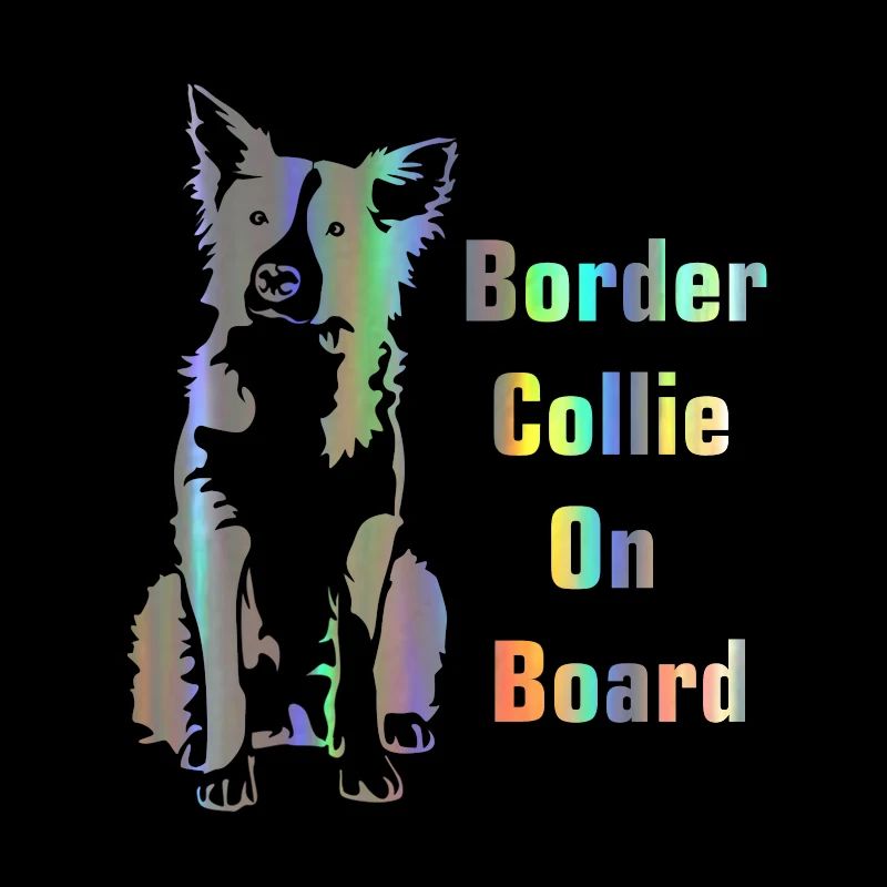 Наклейка border collie on board 17 1*15 см забавная на окно Светоотражающая Лазерная