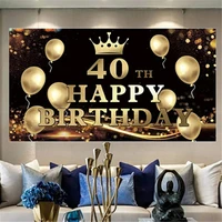 120180cm large size happy birthday background banner party decoration 30 40 50 60 70 80 90th years old birthday hanging flag