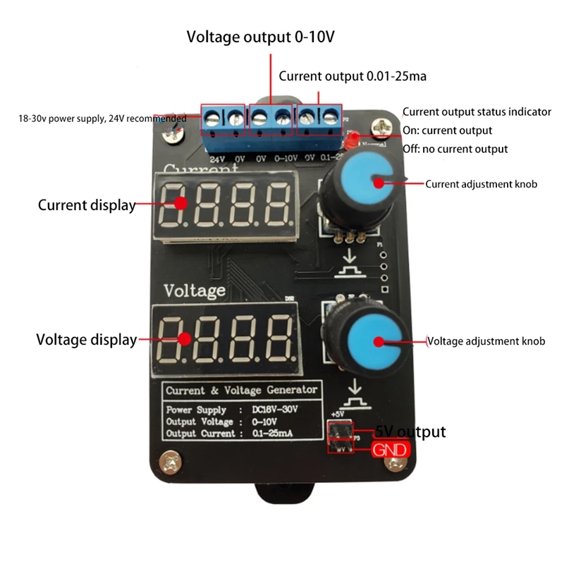 Handheld Precision Analog 0-5V 0-10V 4-20MA 0-20MA Signal Current Voltage Generator With 5V DC Power Output | Инструменты
