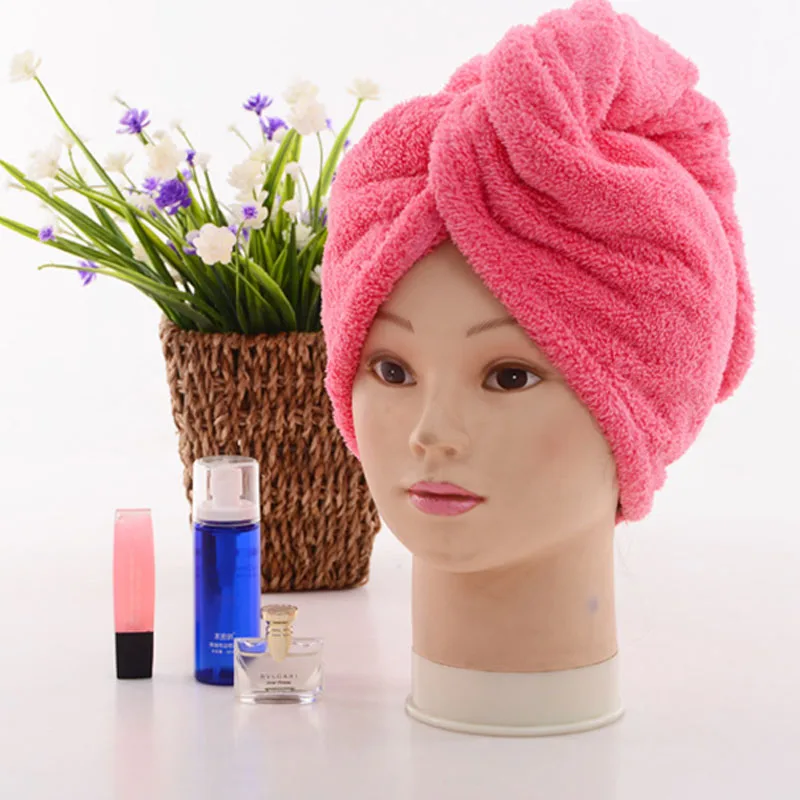 rose red BellyLady женское Коралловое флисовое полотенце для волос, полотенце для душа, полотенце для волос, сушильная шапочка - Цвет: rose red