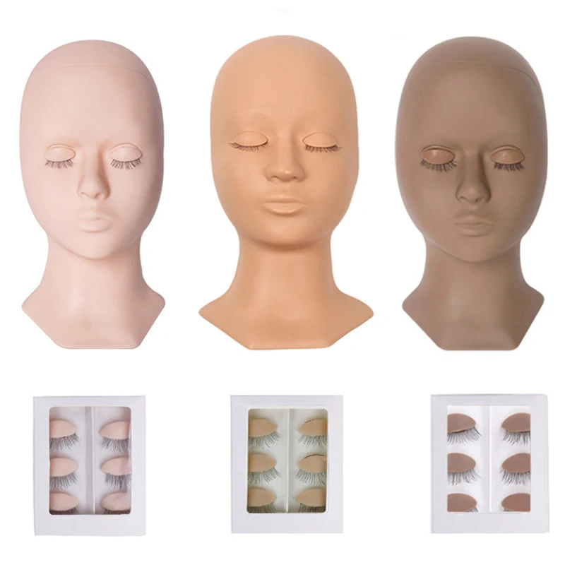 

Lash Mannequin Head Kit Training Lashes Extension Supplies Beginner Massage Makeup Model for Eyelashes False Practice Tools