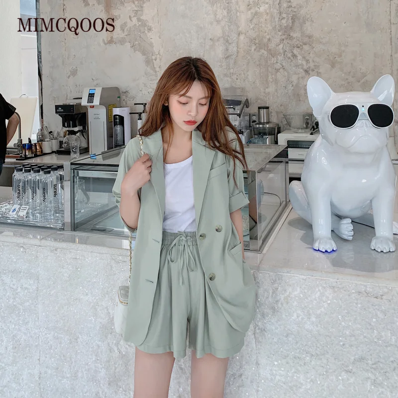 Женский комплект с шортами маленький костюм для женщин лето 2021 корейская мода