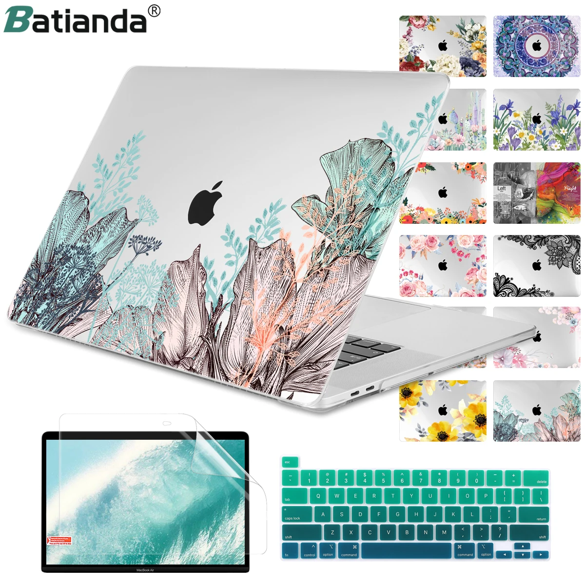 

Floral Style Case For Macbook Air 11 Pro Retina 13 14 15 Laptop Cover Bag Mac book 13.3 15"16 Touch bar A2338 Air 13 2020 A2337