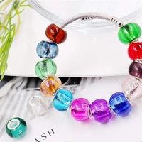 10pcs 16mm mixed color 5mm big hole glass spacer beads waist beads for women bracelet pendant charms necklaces diy jewelry craft
