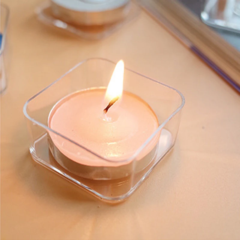 10 шт. геометрической формы прозрачные чашки для чайных свечей пустой подсвечник