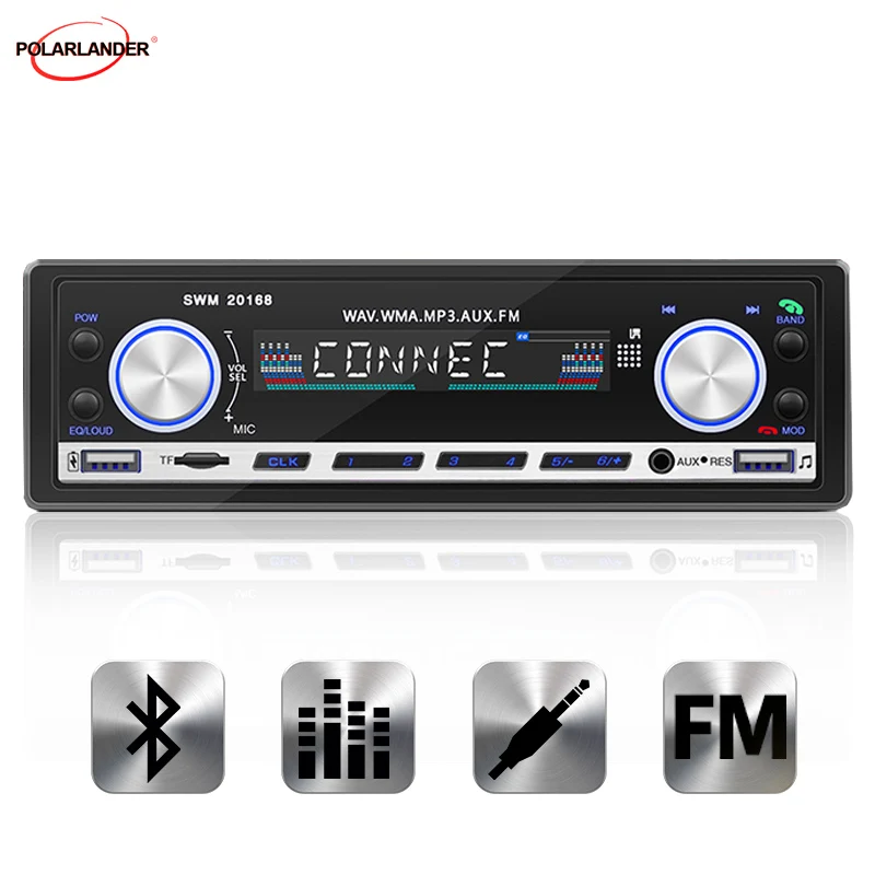 Автомобильное радио 1 Din MP3 громкая связь мобильный телефон зарядка 2 USB MP3-плеера