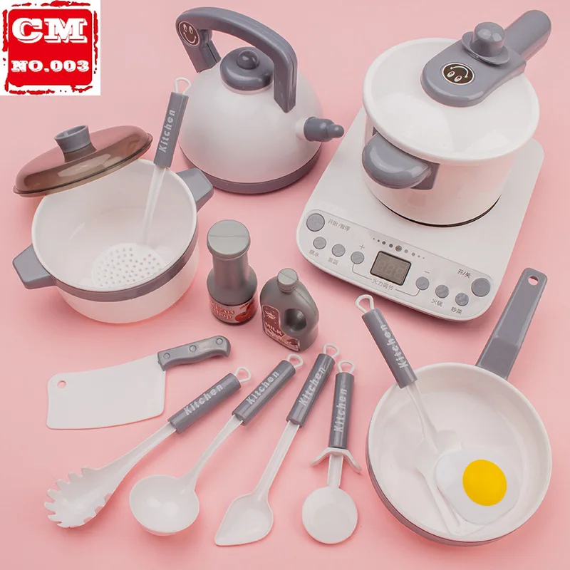 

Simulation Plastic Foods Cookware Pot Pan Children Kitchen Toys Stickers Pretend Play Miniature Play Food For Girls Doll Food