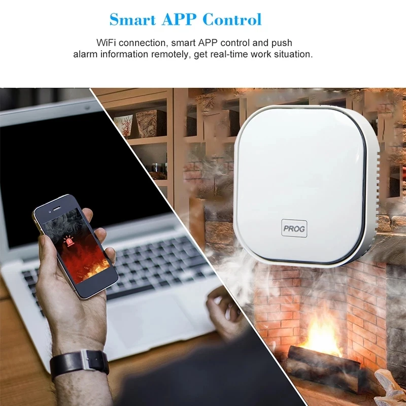 Датчик утечки газа Tuya Smart Life детектор угарного Wi-Fi CH4 датчик метана и горючего |