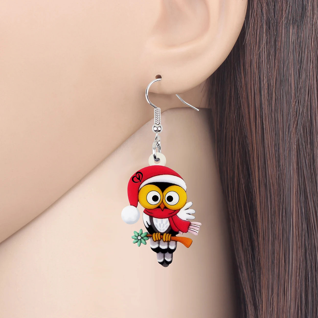 BONSNY Акриловая Рождественская Милая Красная шляпа с совами модные украшения