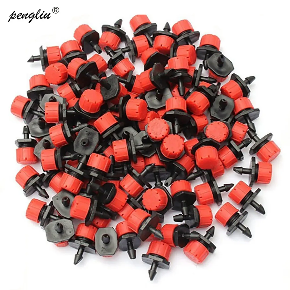 1000 pcs 8 hole Adjustable Dripper Red Micro Drip Irrigation Watering Anti-clogging Emitter Garden Supplies for 1/4 inch Hose