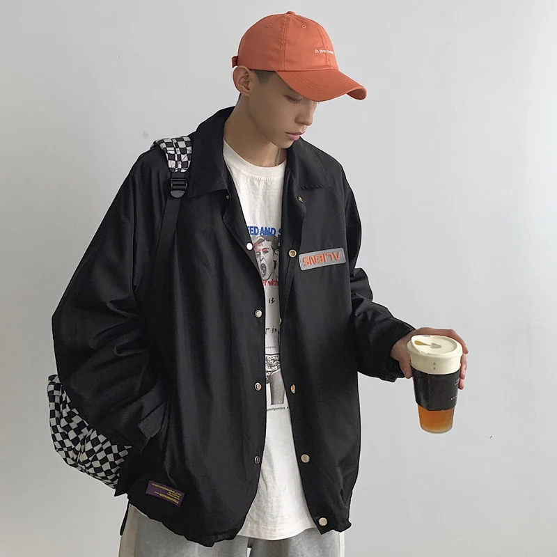 Весна Осень 2020 новая мужская Свободная дышащая куртка кардиган с отворотом