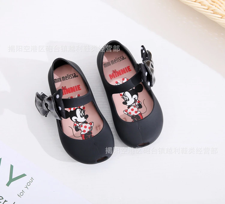 Kids Girl Side Bow Red Black Cartoon Mouse Scrub Children's Jelly Shoes Sweet Birthday Gift 4 Color | Детская одежда и обувь