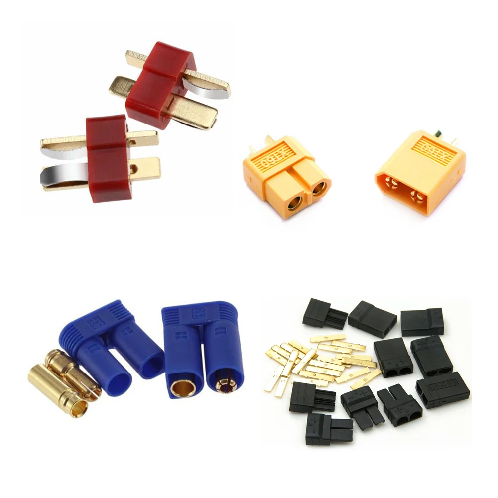 10/20pcs XT60 XT-60 Male Female T Connectors Plugs EC3 TR For RC Lipo Battery (5/10 pair) Wholesale | Игрушки и хобби