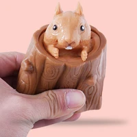 squeeze toy telescopic squirrel arise design silicone stress relief decompression toy for prank kids gift fidget toy