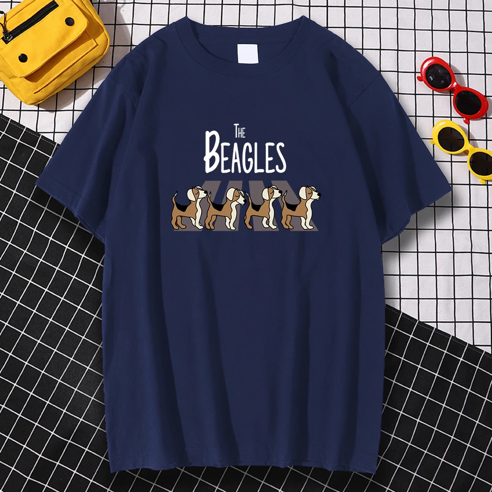 Футболка мужская оверсайз с простым принтом биглей модная брендовая спортивная