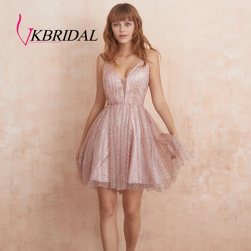 VKbridal крест сзади трапециевидные тюлевые платья для выпускного вечера блестящие