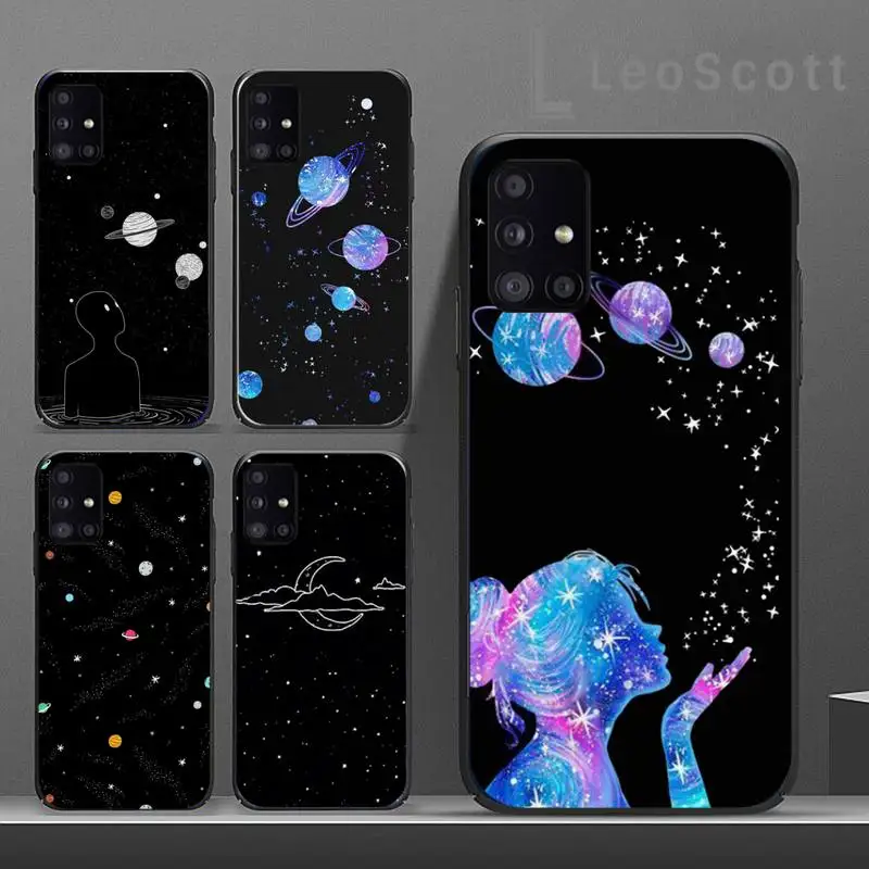 Для телефона со звездным небом космическим Луны вулкана чехол для Samsung A32 A51 A52 A71 A50