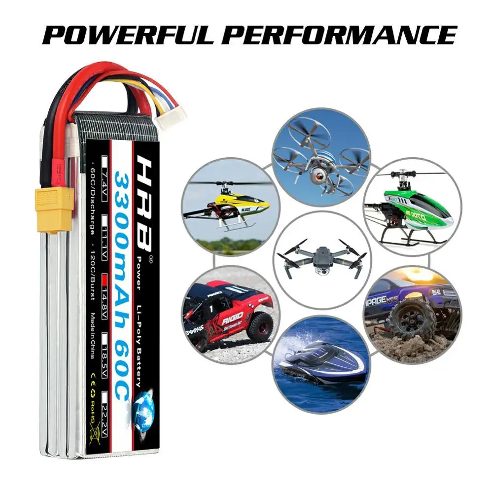 2 шт hrb 4s lipo батарея 148 v 3300 мач 60c xt60 разъем