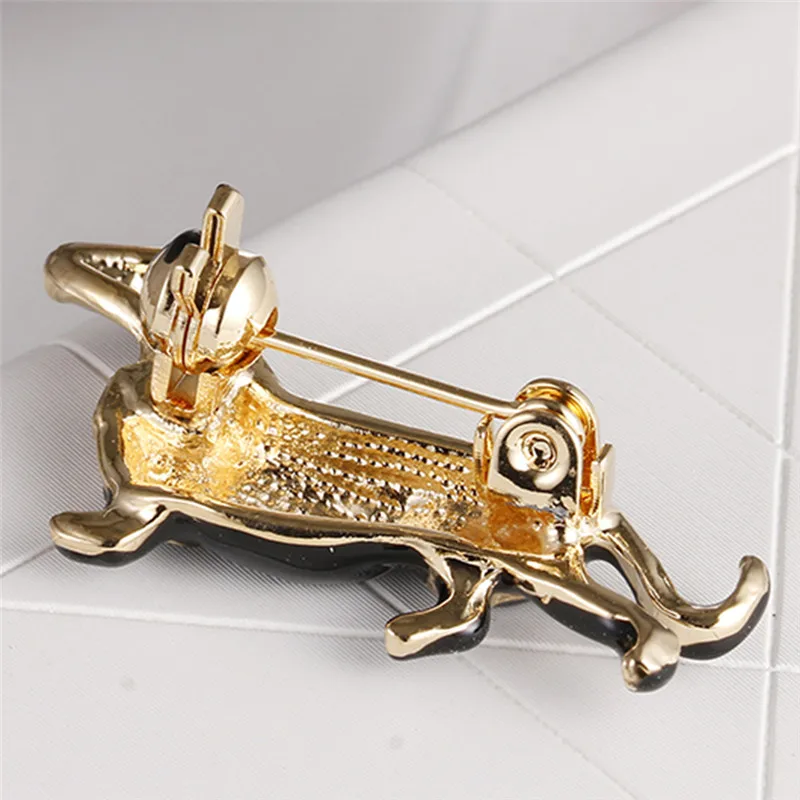 Горячие яркие черные большие броши в форме собаки для шарфа свитера плеча