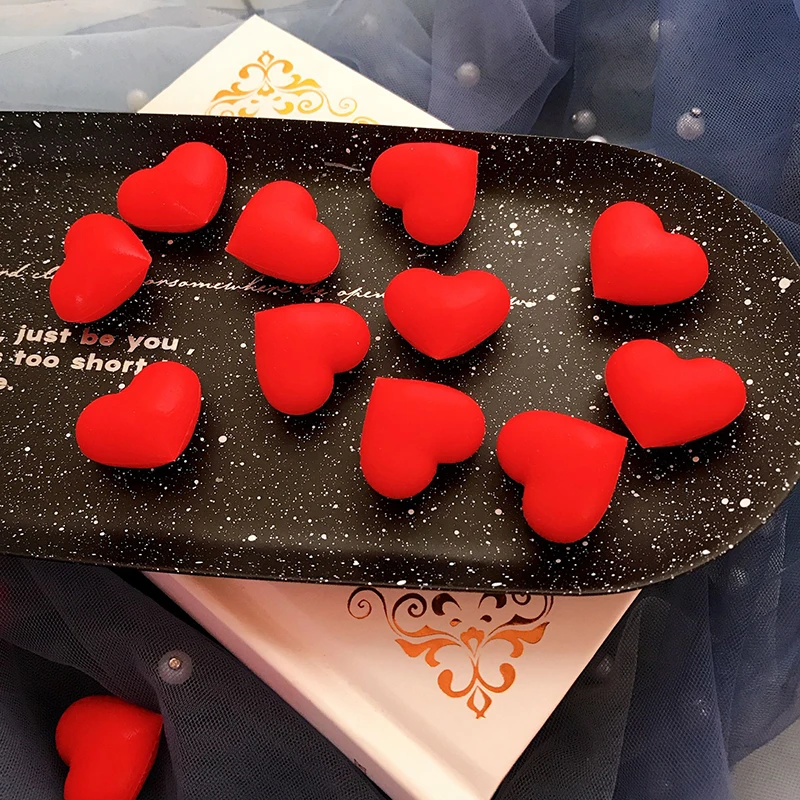 Boxi10pcs новые добавки для слайма милые силиконовые сердца подвески набор