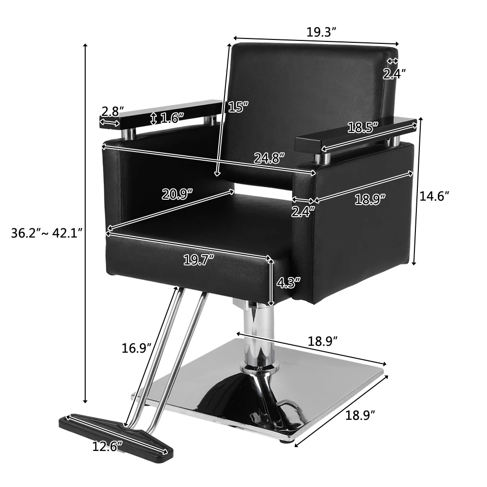 

Hair Beauty Equipment Hydraulic Barber Chair Modern Black Styling Salon Haircut Household/Business High Quality