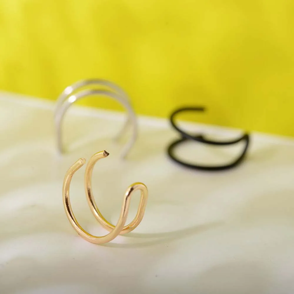 New Fashion Simple Double C Cartilage Non-piercing Cuff Nose Clip On Ear Earrings Gifts For Women Men Handsome cool 2019 | Украшения и