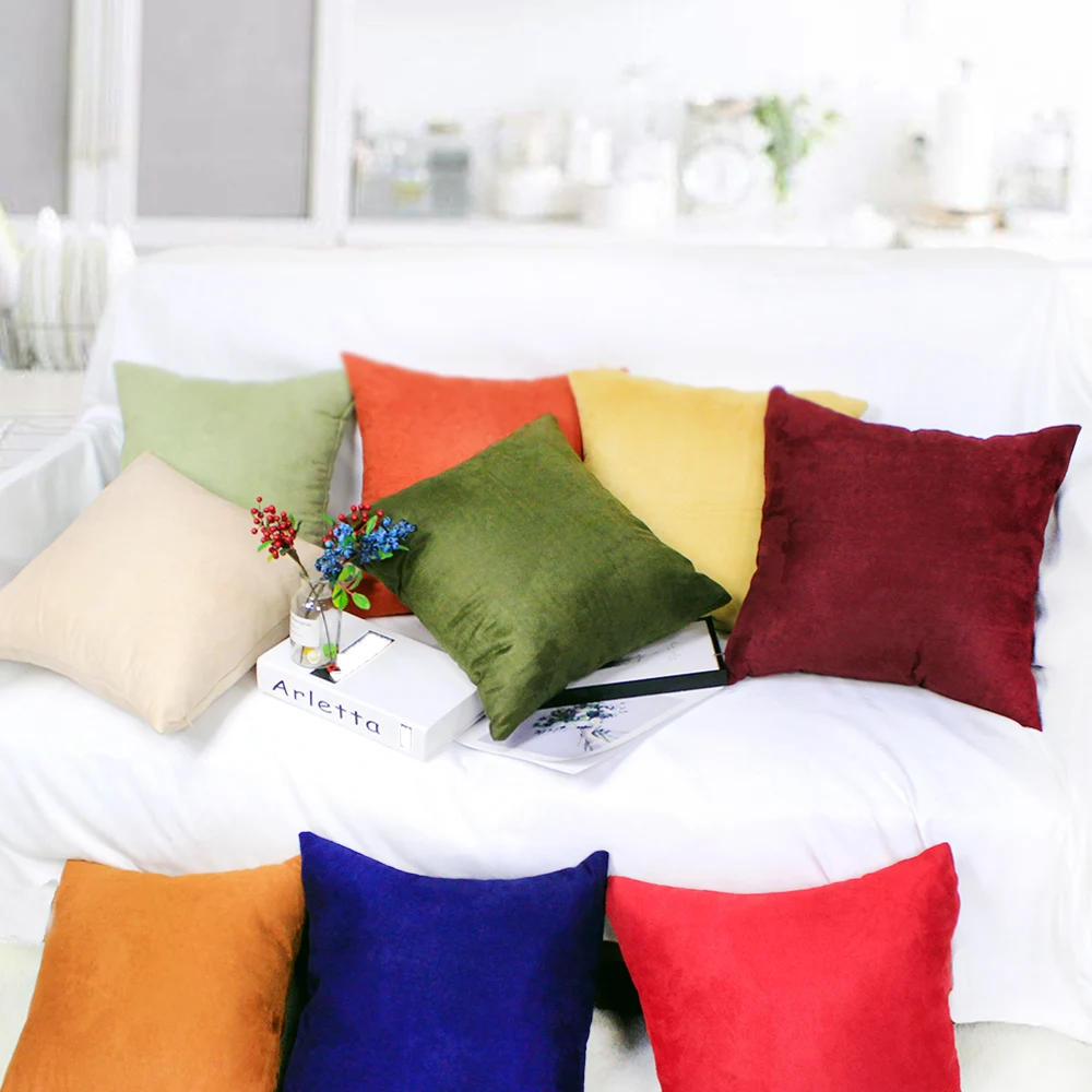 

Free Shopping Suede Solid Pillow Case Custom 40/45/50/55/60/65cm Soft Plush Plain Dyed Cushion Cover HT-PSUDC-01