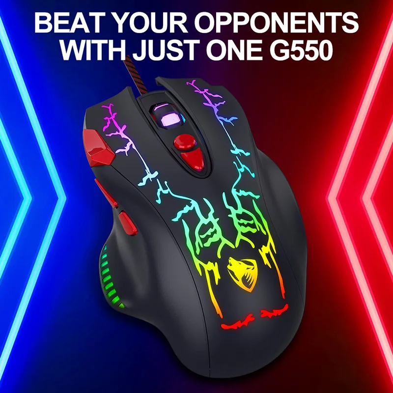 

8-button Gaming Wired Mouse Programmable Crack Luminous Gaming Accessories Desktop PC Laptop Accessories Cute Mice Pink Gaming