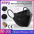 Черная маска FFP2 2163 одобренная FPP2 mascarilla KN95 одноразовая KF94 маска для лица CE 4-слойная маска FFP2MASK для взрослых kf94mask Корея