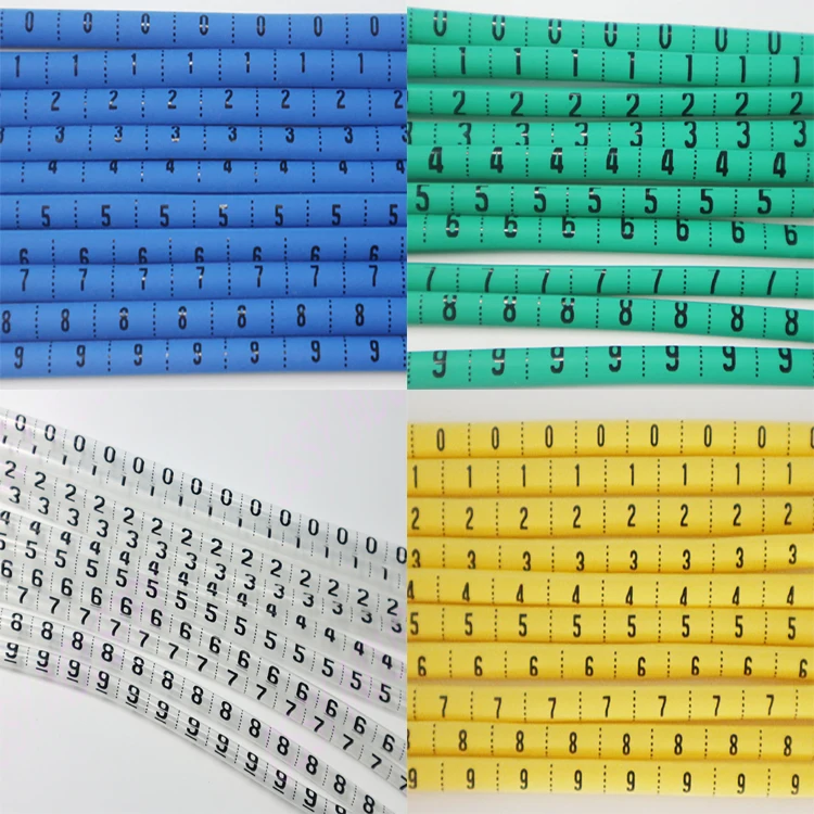 1000 шт. пластиковые термоусадочные трубки маркеры для кабелей этикетка Номер