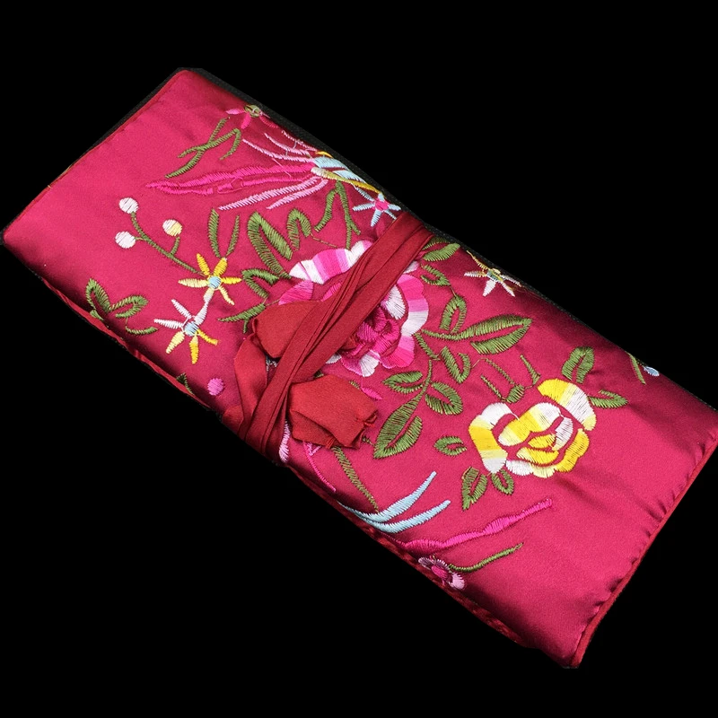 Китайские шелковые ювелирные изделия брикет 3 сумка на молнии с вышивкой цветок