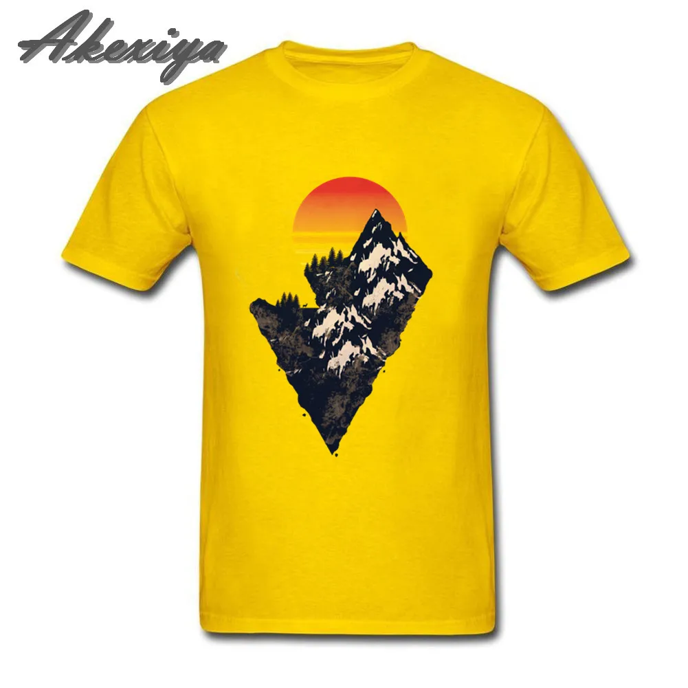 

camisa hombre Scenic ice mountain graphics print t-shirt men Comfortable All Cotton Tees Personalized Boy Short Sleeves Newest