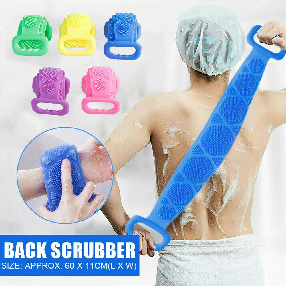 

Silicone Back Scrubber Body Cleaning Tools Bath Belt Massage Brush Cleaning Tool