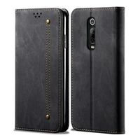 for xiaomi redmi k20 denim leather magnetic wallet flip cover card slots anti slip full protective cover for xiaomi redmi k20