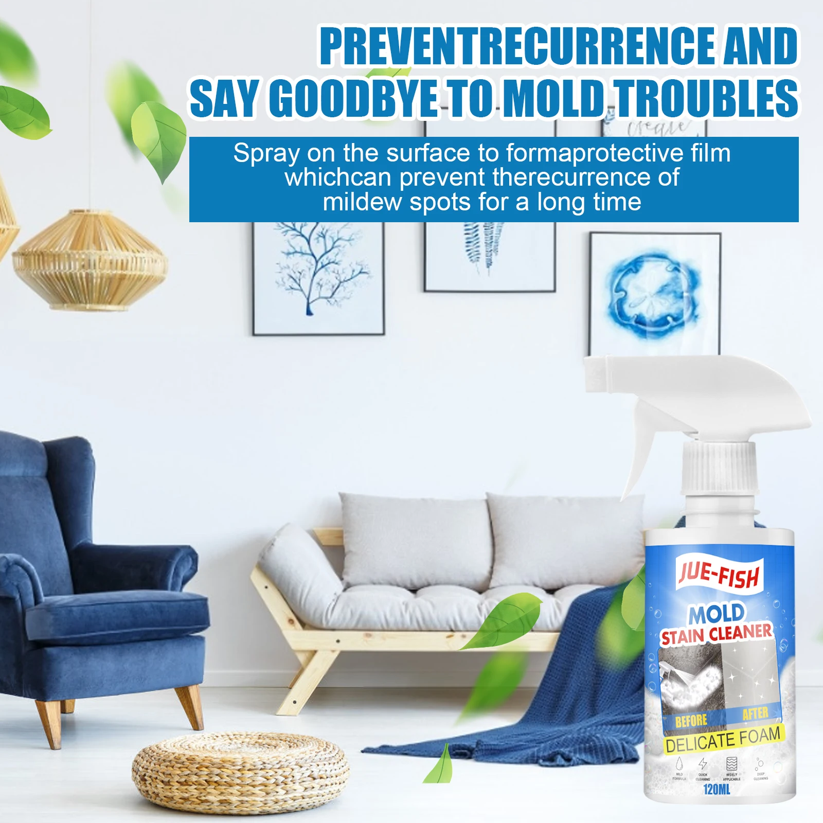 

1Pcs Remove Mold Remover Out Stains Spray Furniture Tiles Moulds Walls Cleaners Mildew Spray Household Agent Cleaning Tool