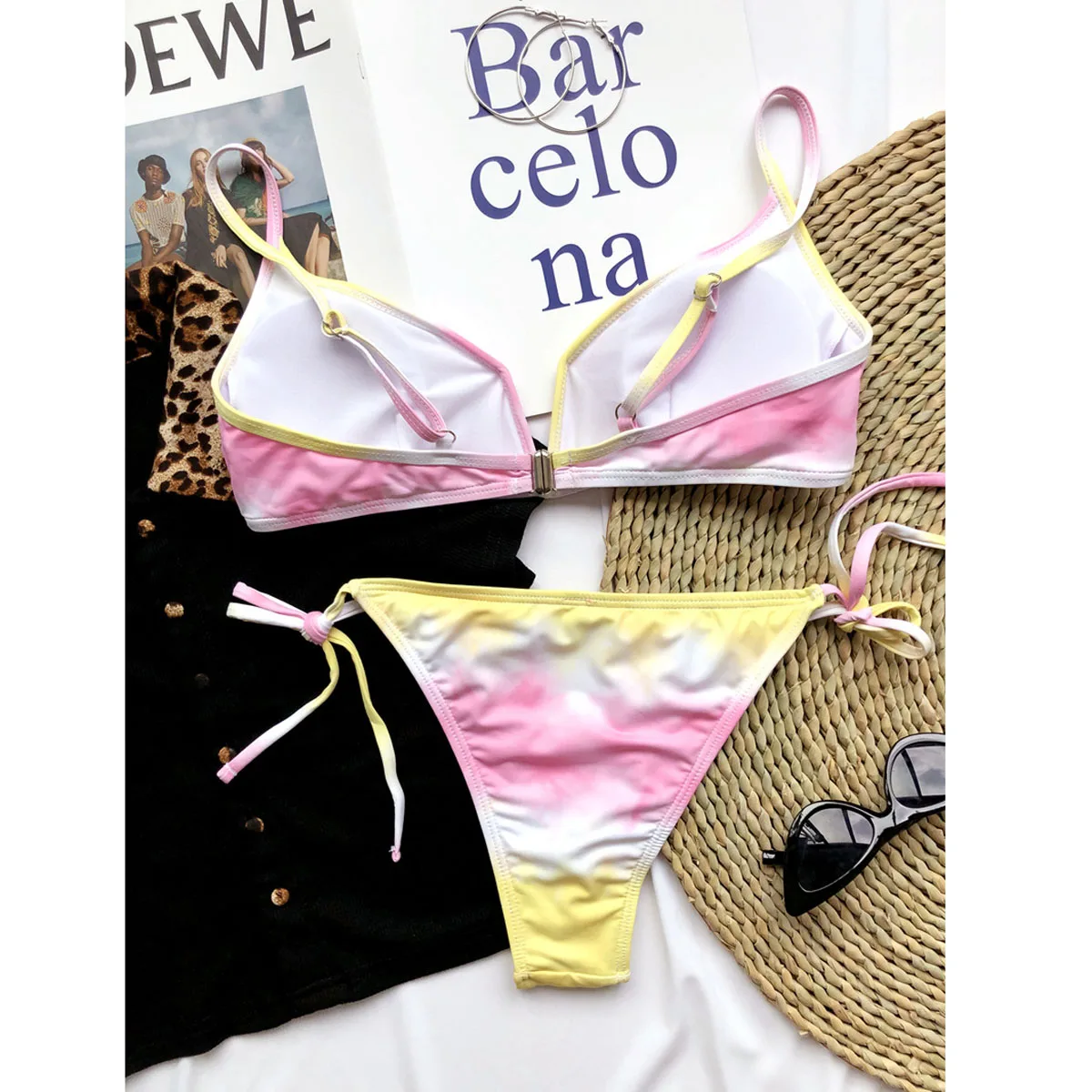 

Women Bikini Set 2021 Push Up Swimsuit Female Tie Dye Bikinis Pink Biquinis Thong Bathing Suit Micro Bikini Swimming Suit Beach