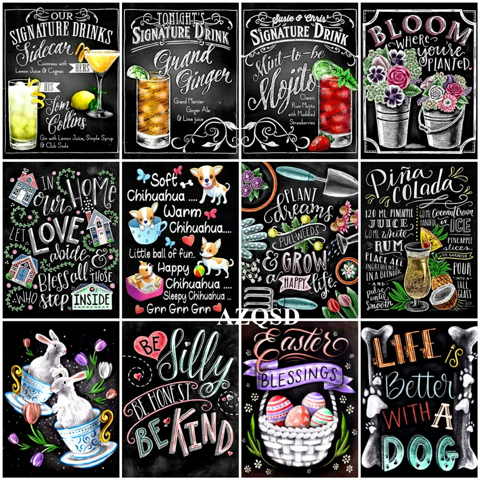 AZQSD DIY Алмазная вышивка мозаика текст ручная работа подарок алмазная живопись