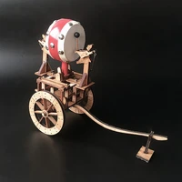 china ancient record mileage drum car model wooden parent child interaction toys models gift accept drop shipping