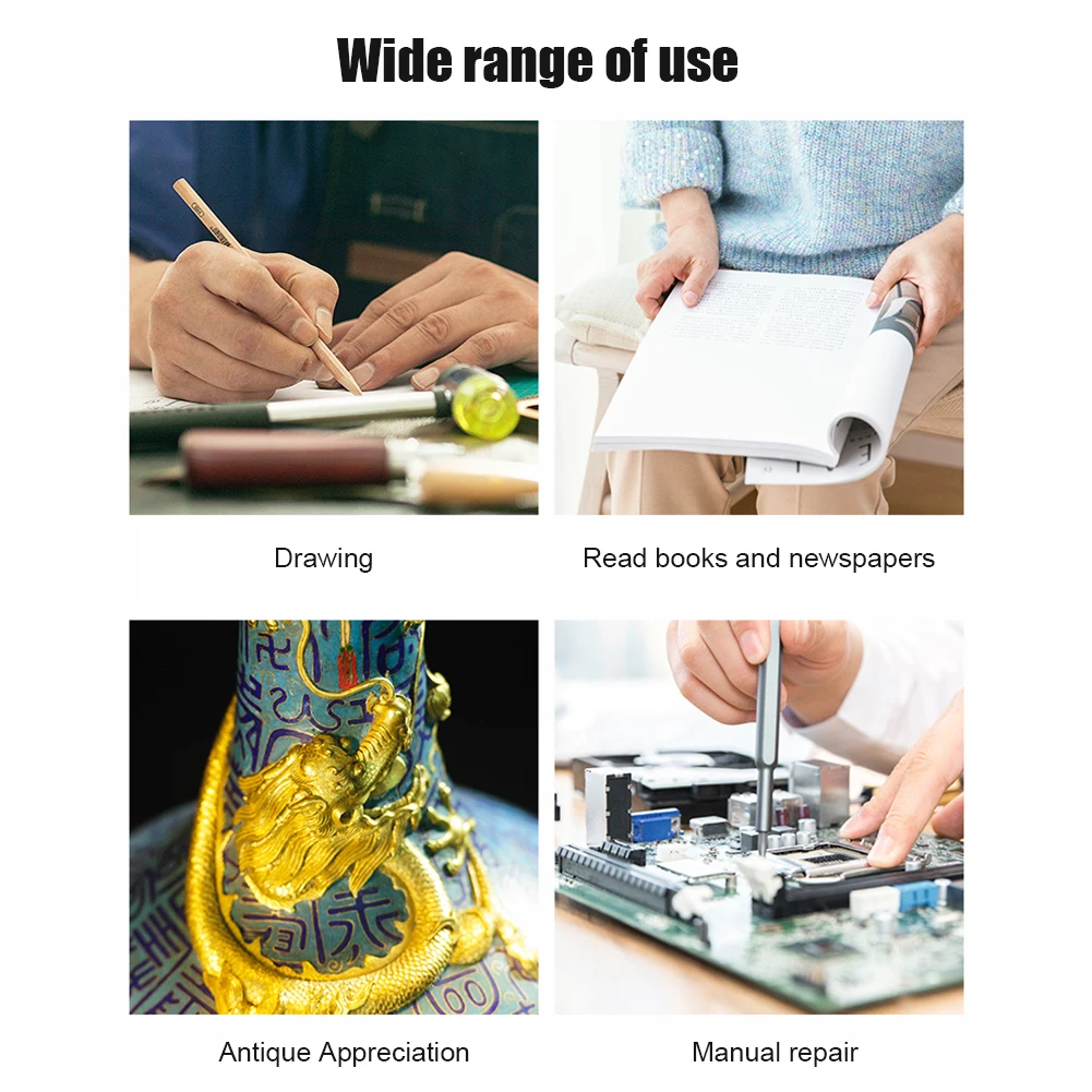Лупа для ювелирных изделий с увеличительным стеклом регулируемая 1 5x/2X/2.5X/3.5X