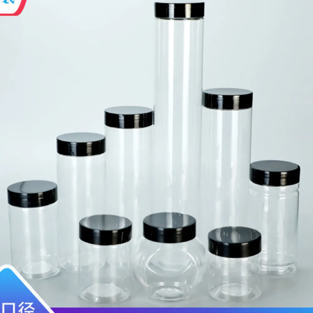 20PCS 4  6OZ 12OZ Black Lid Biscuit Packaging Food Jar Dispo