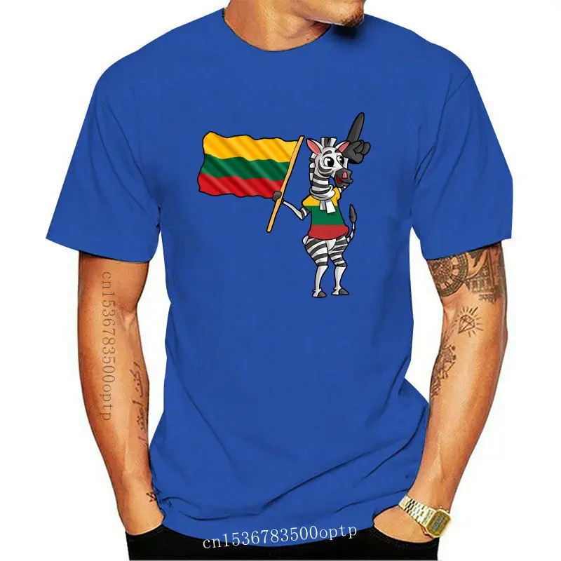 

Футболка мужская с коротким рукавом и круглым вырезом, тенниска с литовским принтом зебры, забавная повседневная майка для отдыха, подарок ...